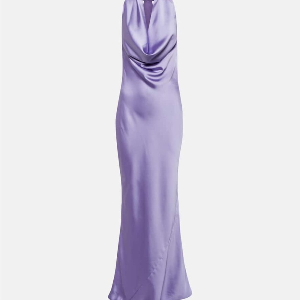 $325 NORMA KAMALI
Women's Bias-cut Satin Halter Gown In Lilac size Xl - Picture 2 of 8